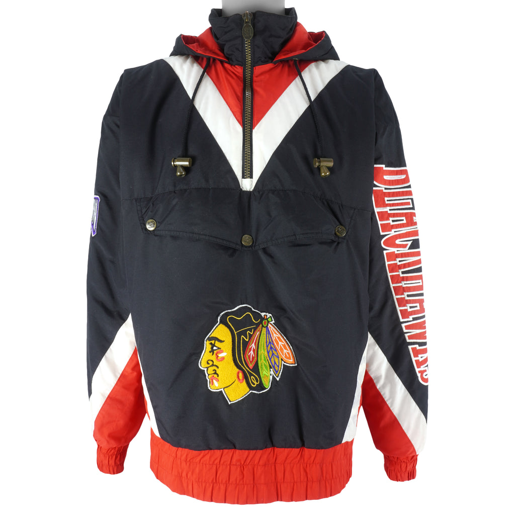 NHL (Lee) - Chicago Blackhawks Pullover Puffer Jacket 2000s Large Vintage Retro