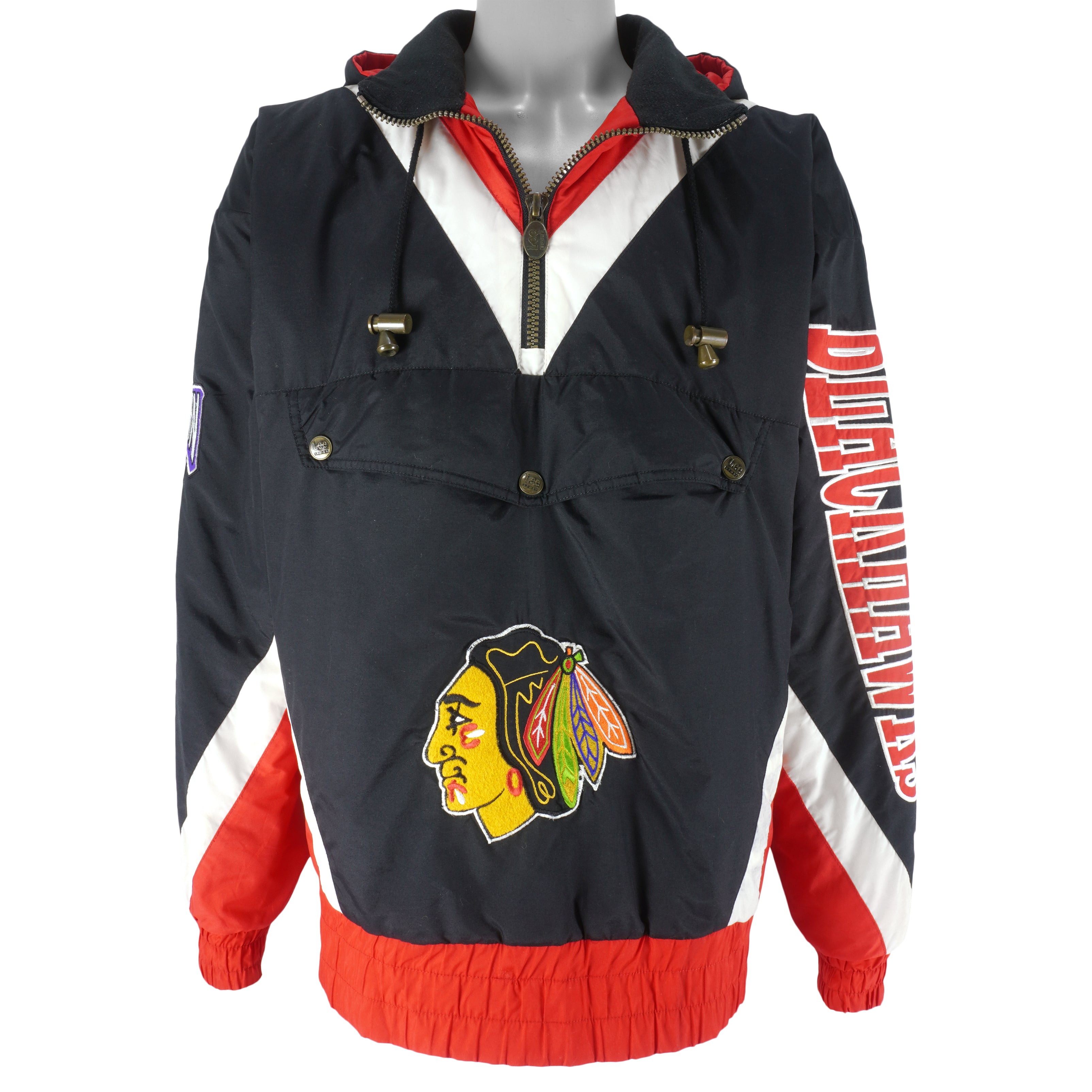 NHL (Lee) - Chicago Blackhawks Pullover Puffer Jacket 2000s Large Vintage Retro