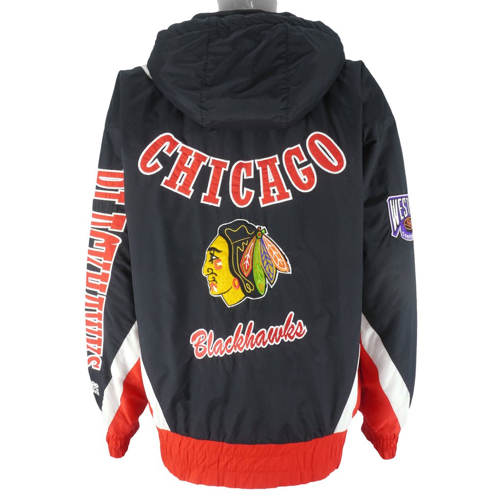 NHL (Lee) - Chicago Blackhawks Pullover Puffer Jacket 2000s Large Vintage Retro