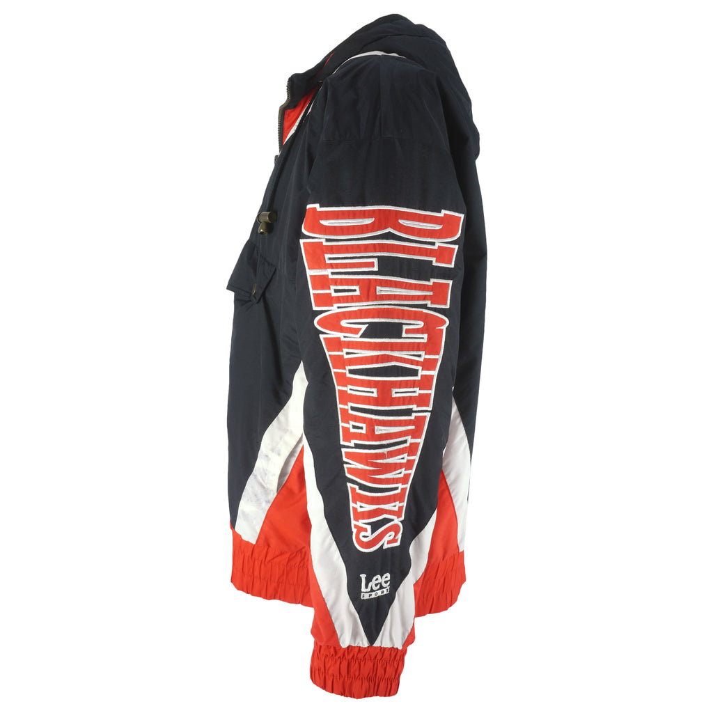 NHL (Lee) - Chicago Blackhawks Pullover Puffer Jacket 2000s Large Vintage Retro