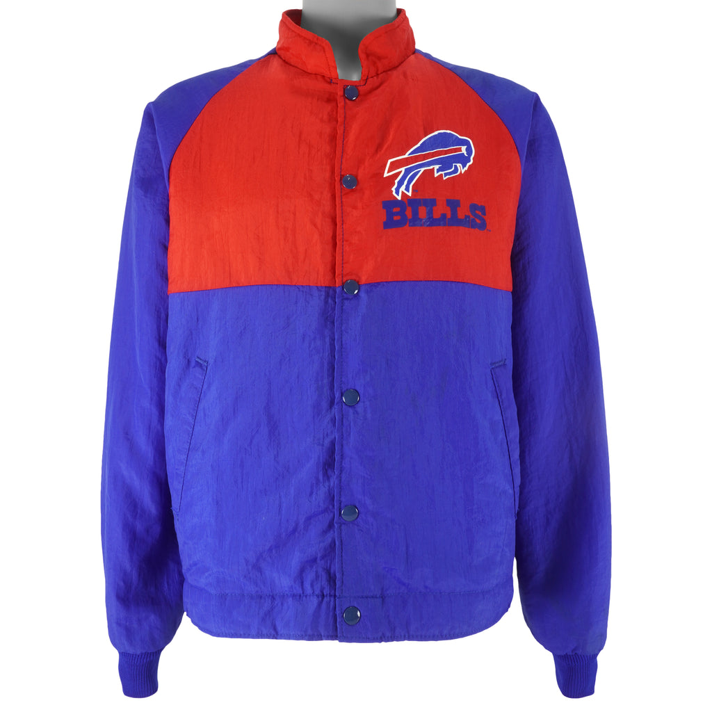 NFL (Swingster) - Buffalo Bills Spell-Out Windbreaker 1990s Medium Vintage Retro Football