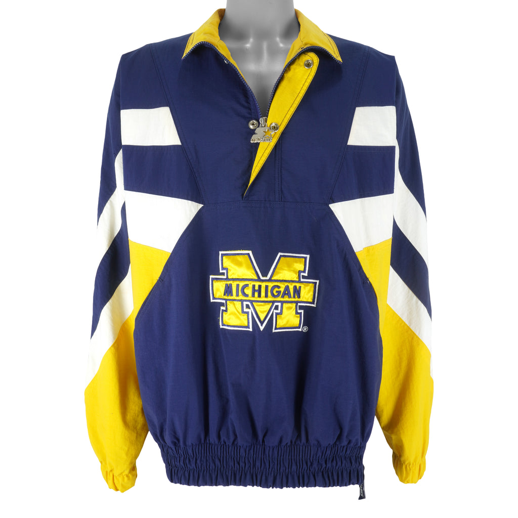Starter - Michigan Wolverines Pullover Jacket 1990s X-Large Vintage Retro