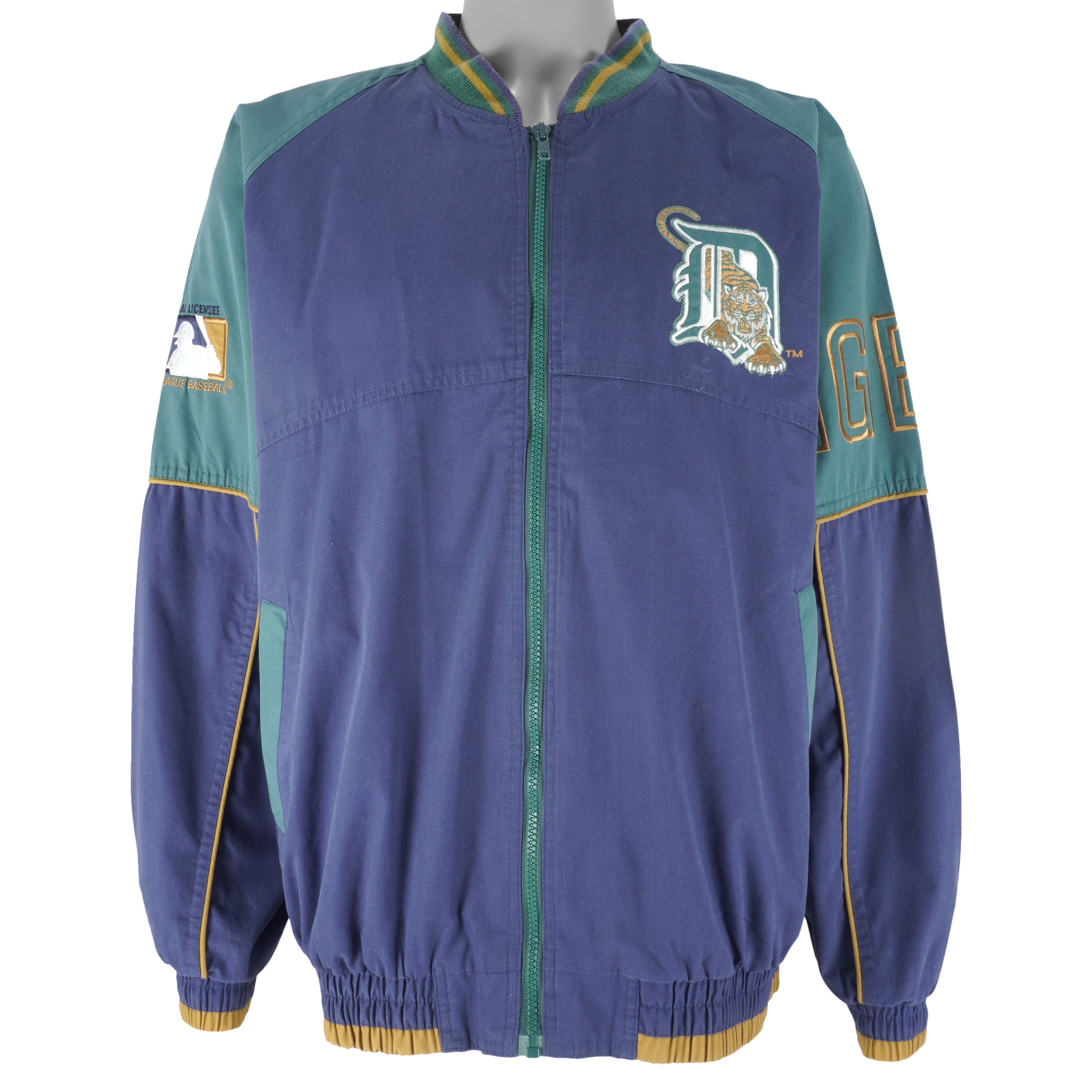 MLB (Pro Player) - Detroit Tigers Windbreaker 1990s Large Vintage Retro Baseball