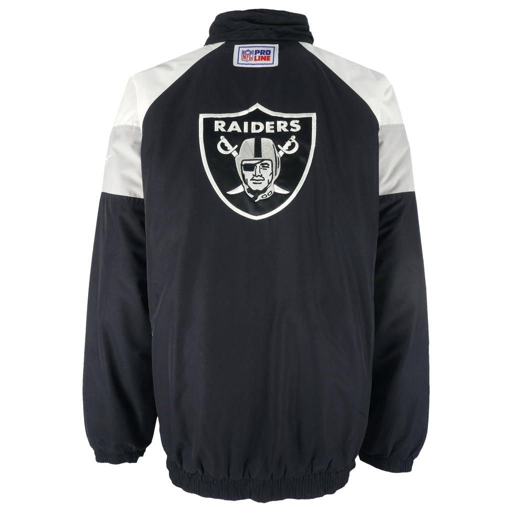 Reebok (Pro Line)- Oakland Raiders Puffer Jacket 1990s X-Large Vintage Retro Football
