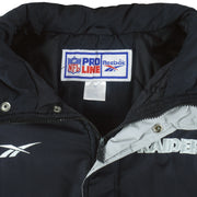 Reebok (Pro Line)- Oakland Raiders Puffer Jacket 1990s X-Large Vintage Retro Football