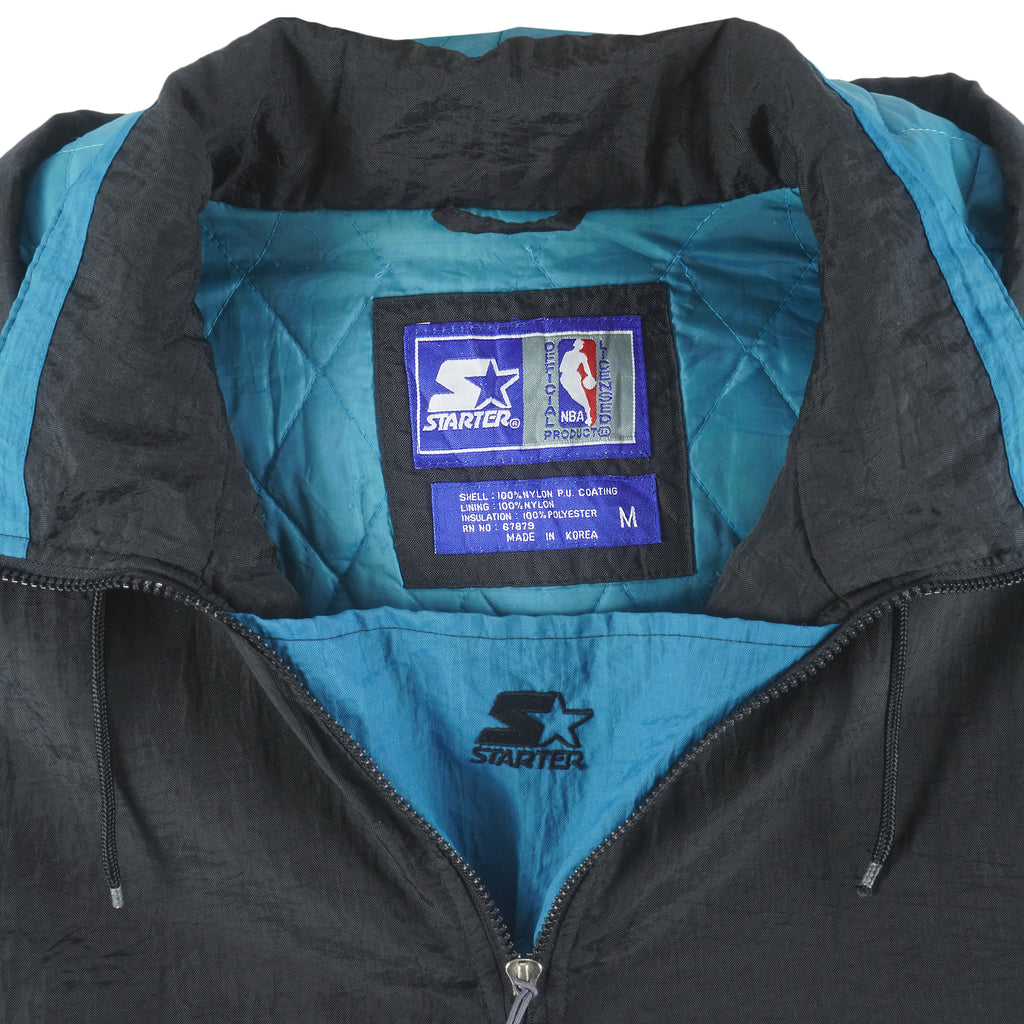 Starter - Charlotte Hornets Hooded Pullover Jacket 1990s Large Vintage Retro Basketball