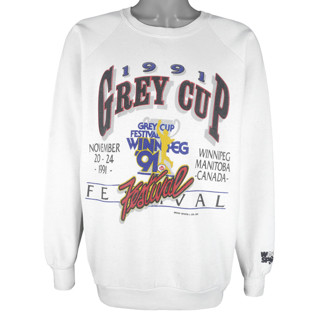 CFL - Grey Cup Festival Winnipeg Manitoba Canada Crew Neck Sweatshirt 1991 X-Large Vintage Retro