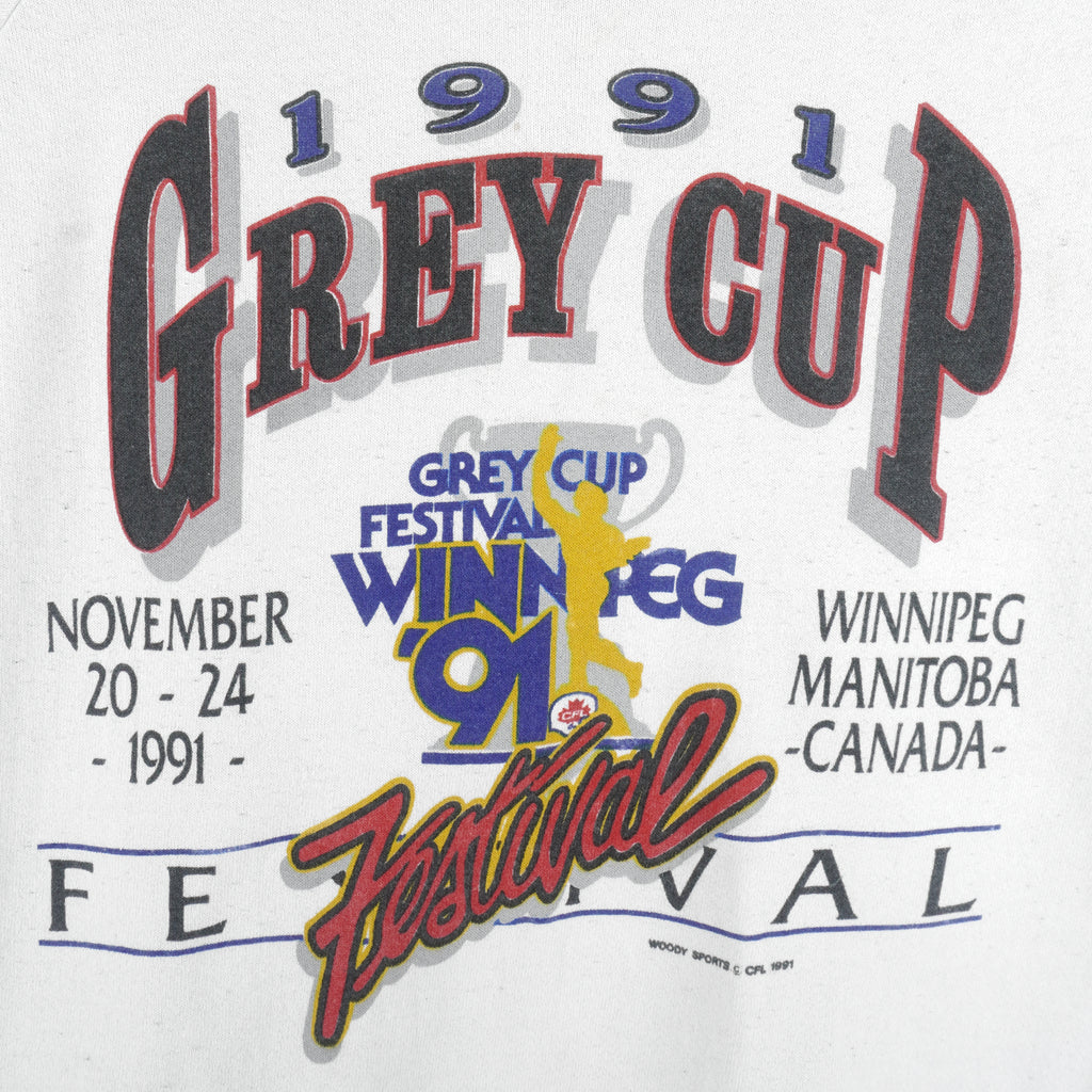 CFL - Grey Cup Festival Winnipeg Manitoba Canada Crew Neck Sweatshirt 1991 X-Large Vintage Retro