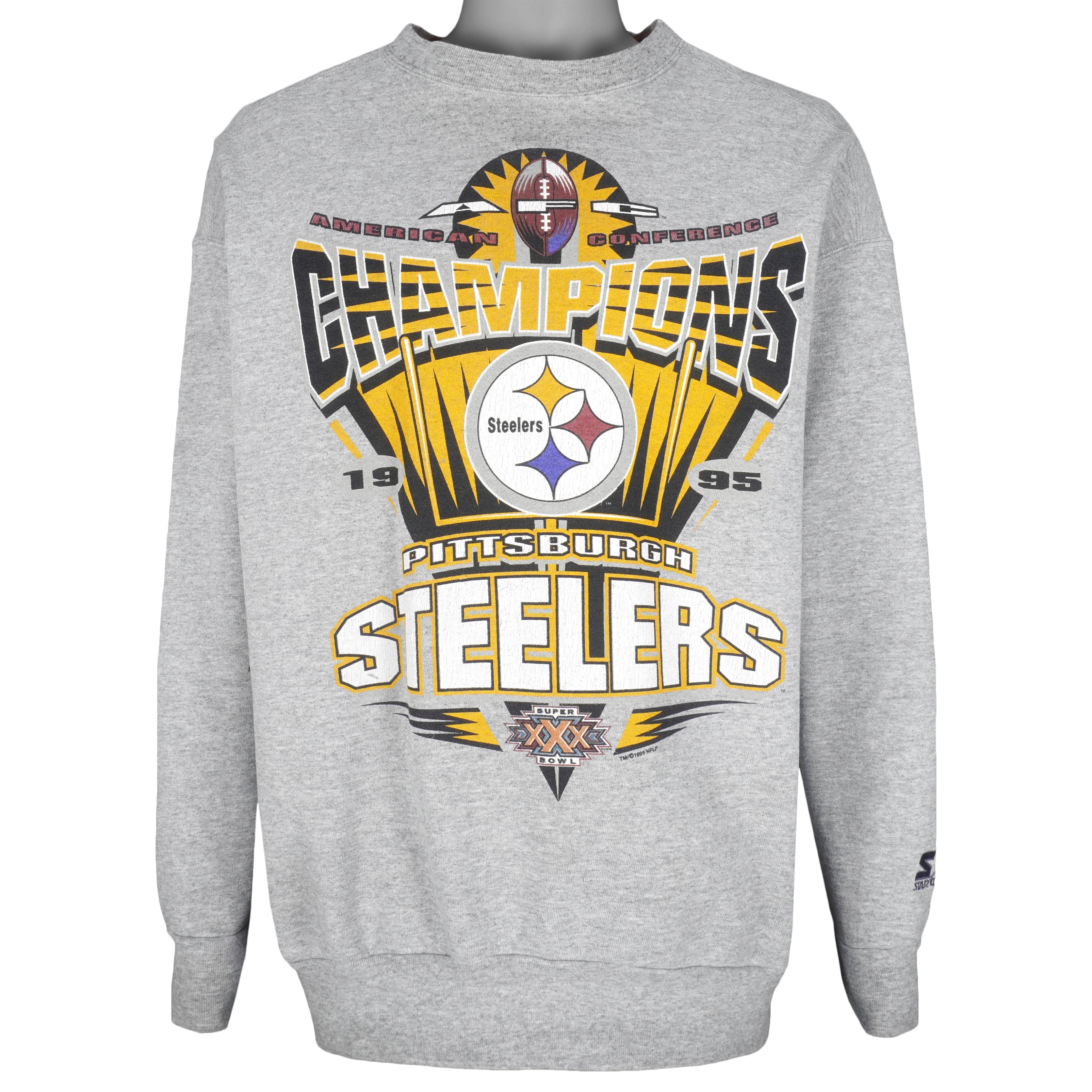 Starter - Pittsburgh Steelers Crew Neck Sweatshirt 1995 X-Large Vintage Retro Football