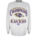 NFL (Delta) - Baltimore Ravens Super Bowl Champions Crew Neck Sweatshirt 2001 X-Large