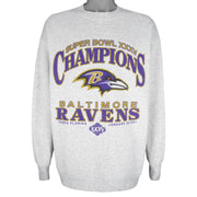 NFL (Delta) - Baltimore Ravens Super Bowl Champions Crew Neck Sweatshirt 2001 X-Large
