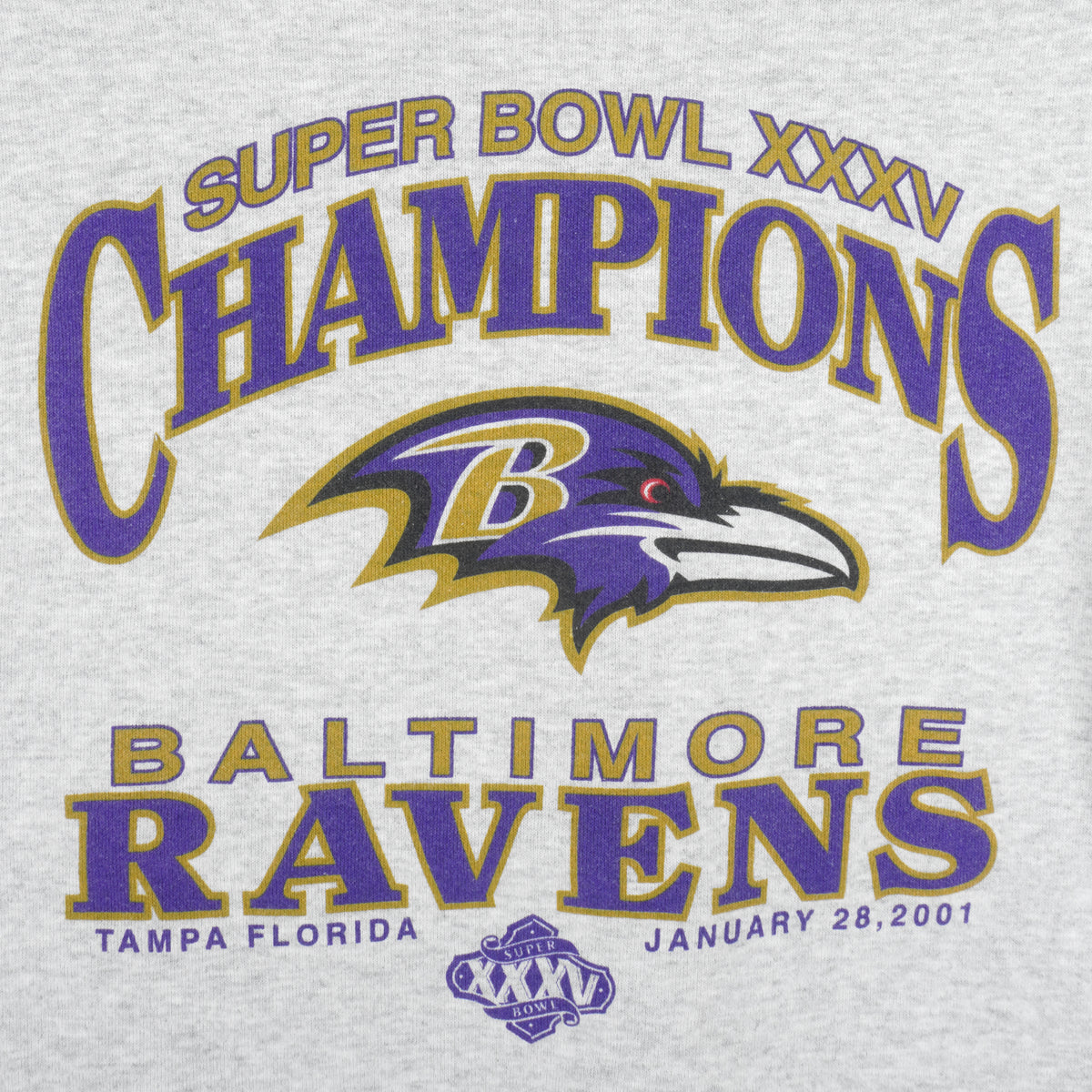NFL (Delta) - Baltimore Ravens Super Bowl Champions Crew Neck Sweatshirt 2001 X-Large