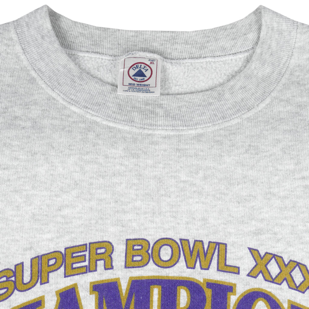 NFL (Delta) - Baltimore Ravens Super Bowl Champions Crew Neck Sweatshirt 2001 X-Large