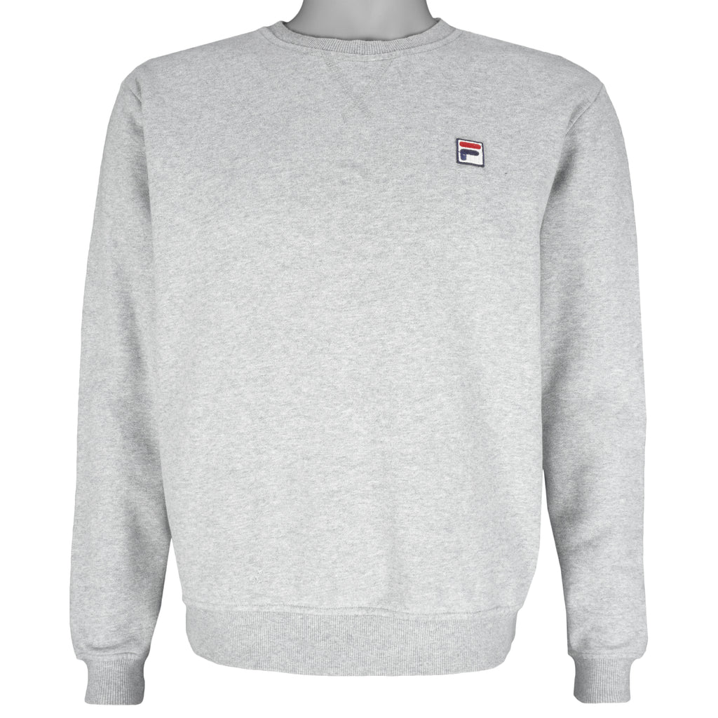 FILA - Grey Classic Crew Neck Sweatshirt 2000s Large Vintage Retro