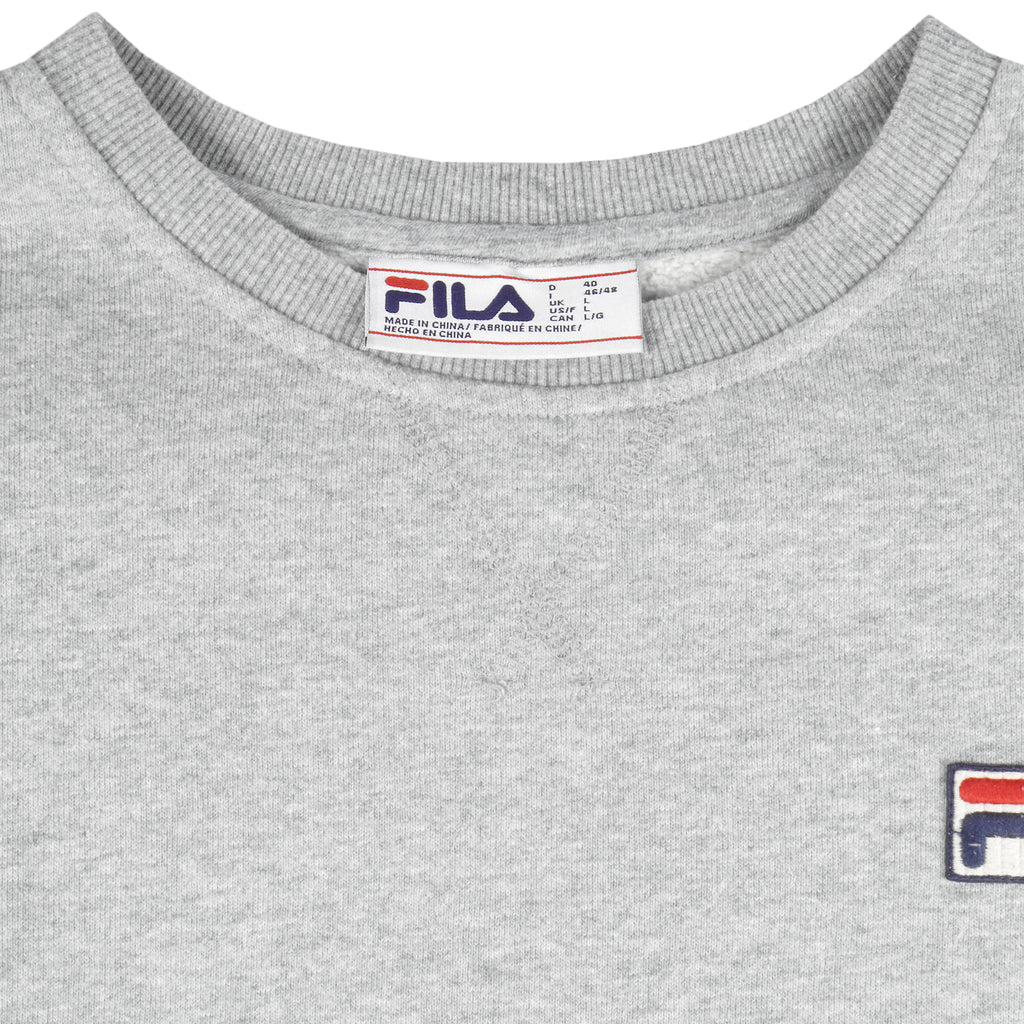 FILA - Grey Classic Crew Neck Sweatshirt 2000s Large Vintage Retro