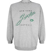 NFL (Logo Athletic) - New York Jets Embroidered Sweatshirt 1990s X-Large Vintage Retro Football