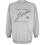 NFL (Logo Athletic) - New York Jets Embroidered Sweatshirt 1990s X-Large