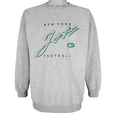 NFL (Logo Athletic) - New York Jets Embroidered Sweatshirt 1990s X-Large