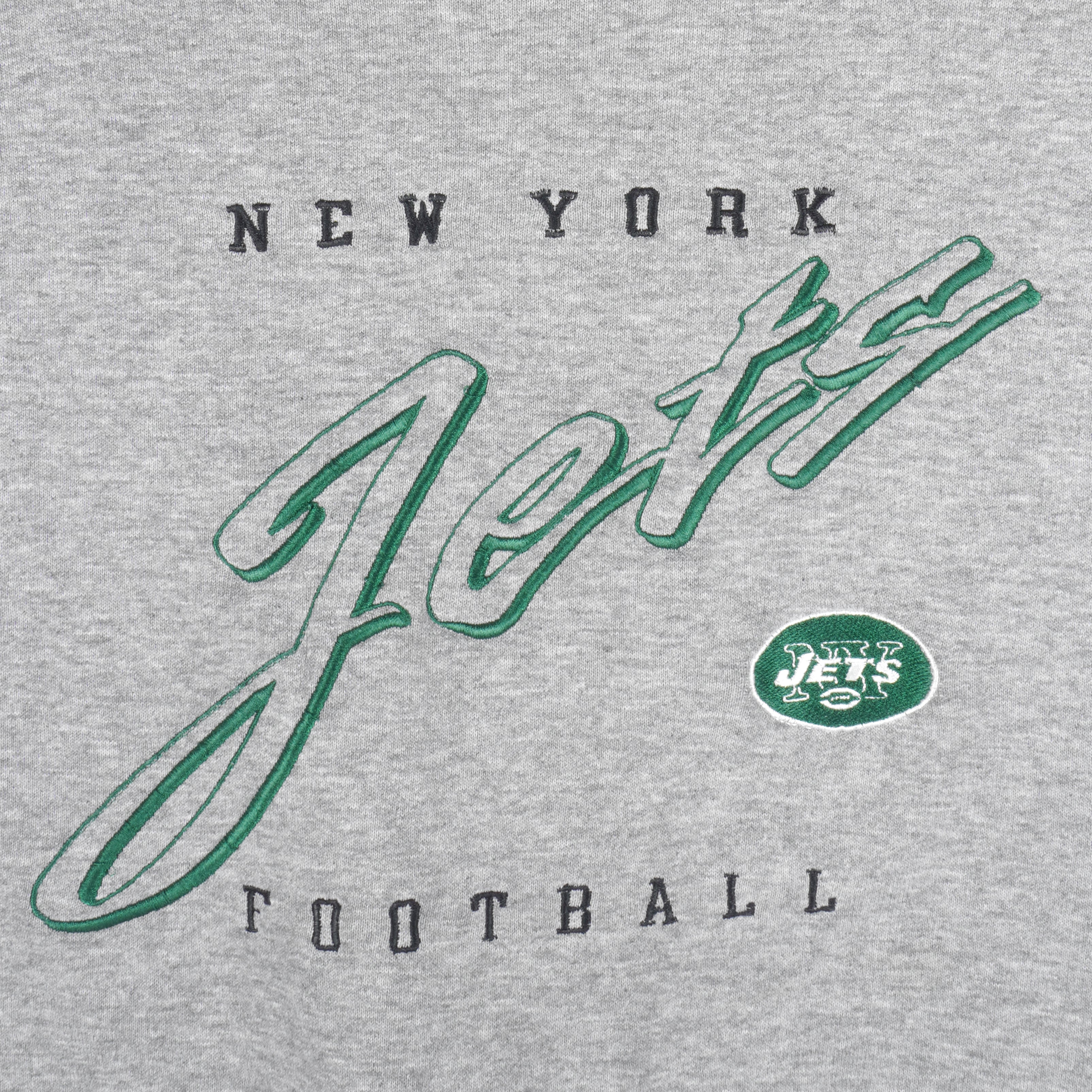 NFL (Logo Athletic) - New York Jets Embroidered Sweatshirt 1990s X-Large Vintage Retro Football