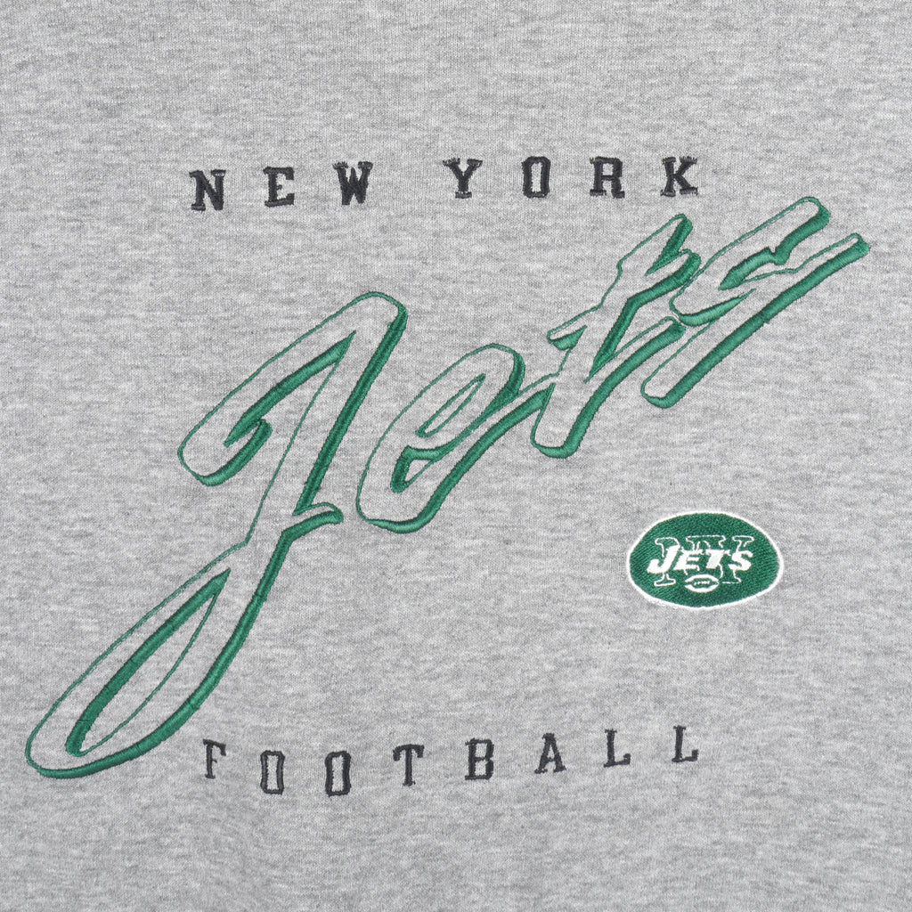 NFL (Logo Athletic) - New York Jets Embroidered Sweatshirt 1990s X-Large Vintage Retro Football