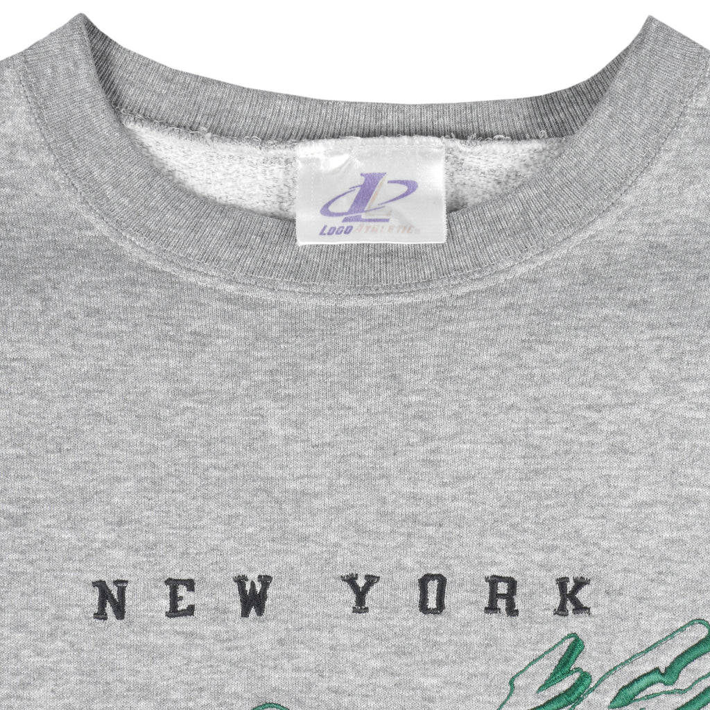 NFL (Logo Athletic) - New York Jets Embroidered Sweatshirt 1990s X-Large Vintage Retro Football
