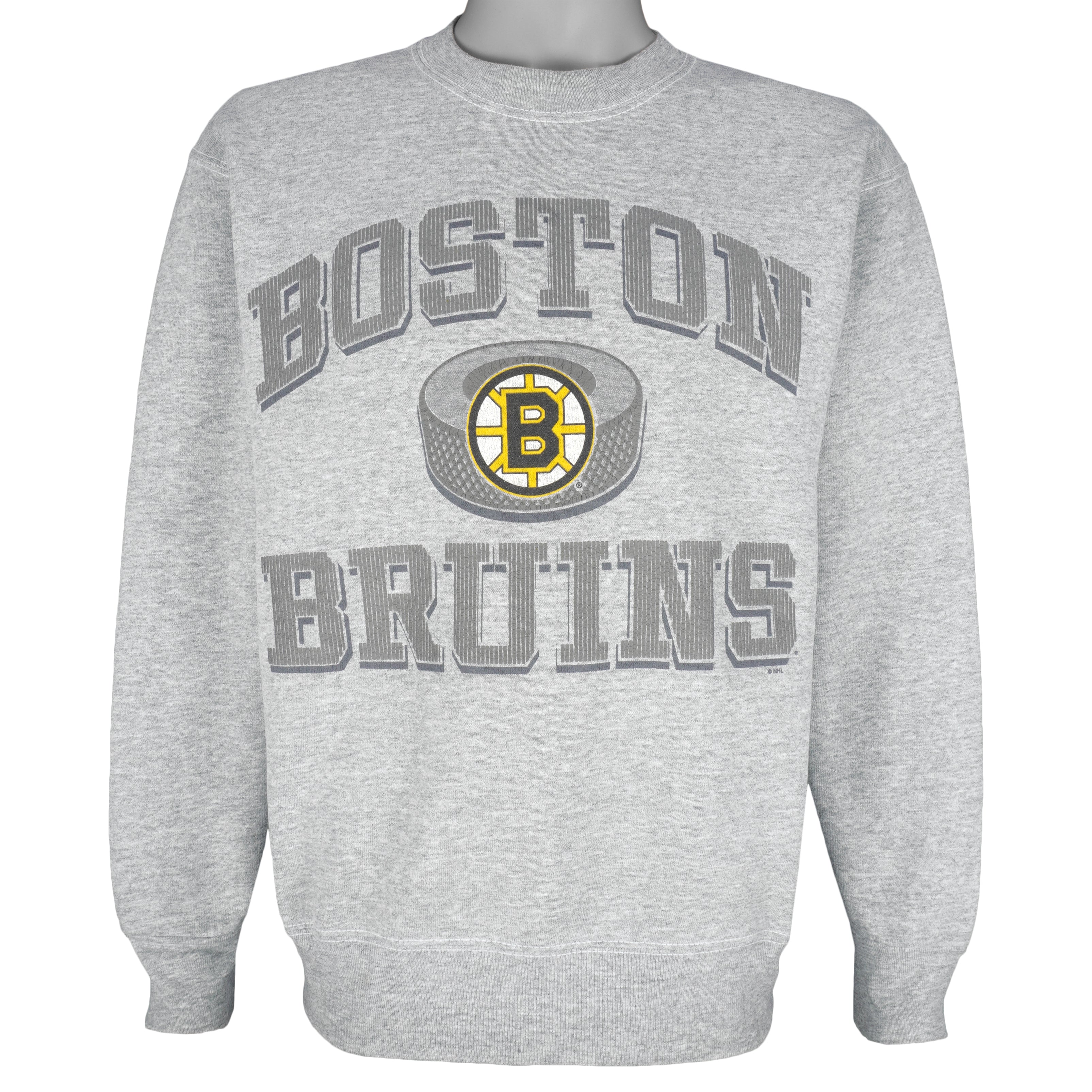 NHL (Pro Player) - Boston Bruins Spell-Out Sweatshirt 1990s Medium Vintage Retro Hockey