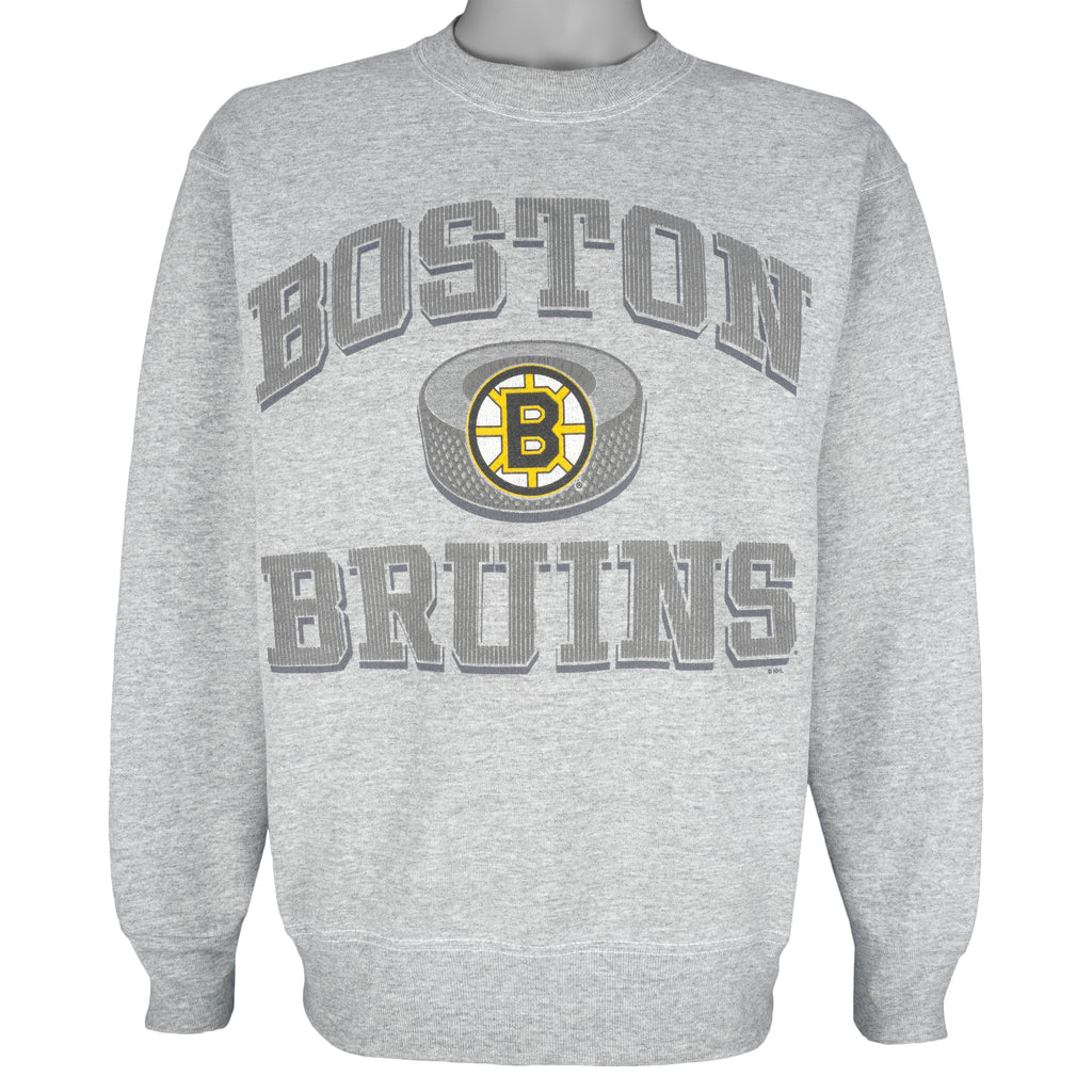 NHL (Pro Player) - Boston Bruins Spell-Out Sweatshirt 1990s Medium Vintage Retro Hockey