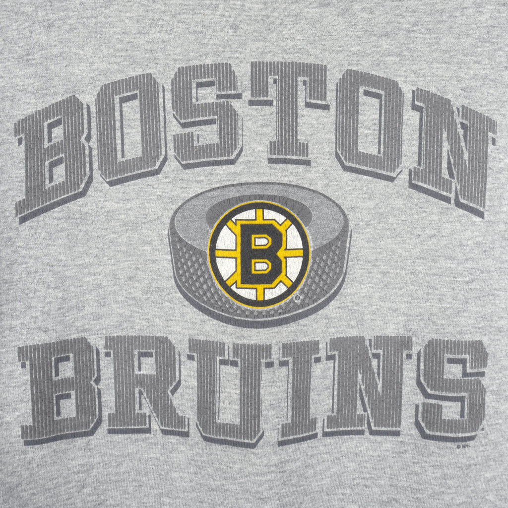 NHL (Pro Player) - Boston Bruins Spell-Out Sweatshirt 1990s Medium Vintage Retro Hockey