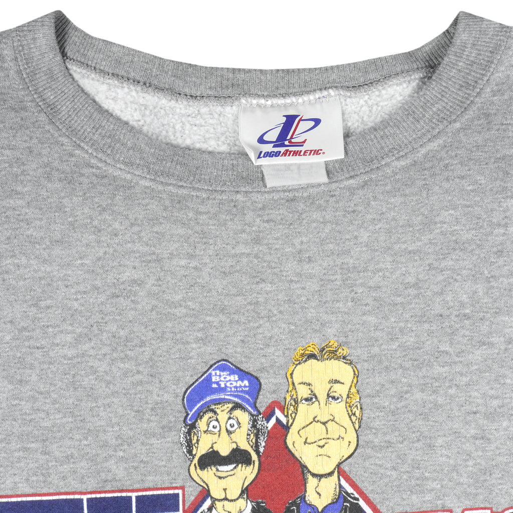 Vintage (Logo Athletic) - Bob & Tom Q95 Rocks Indy Caricature Sweatshirt 1990s X-Large