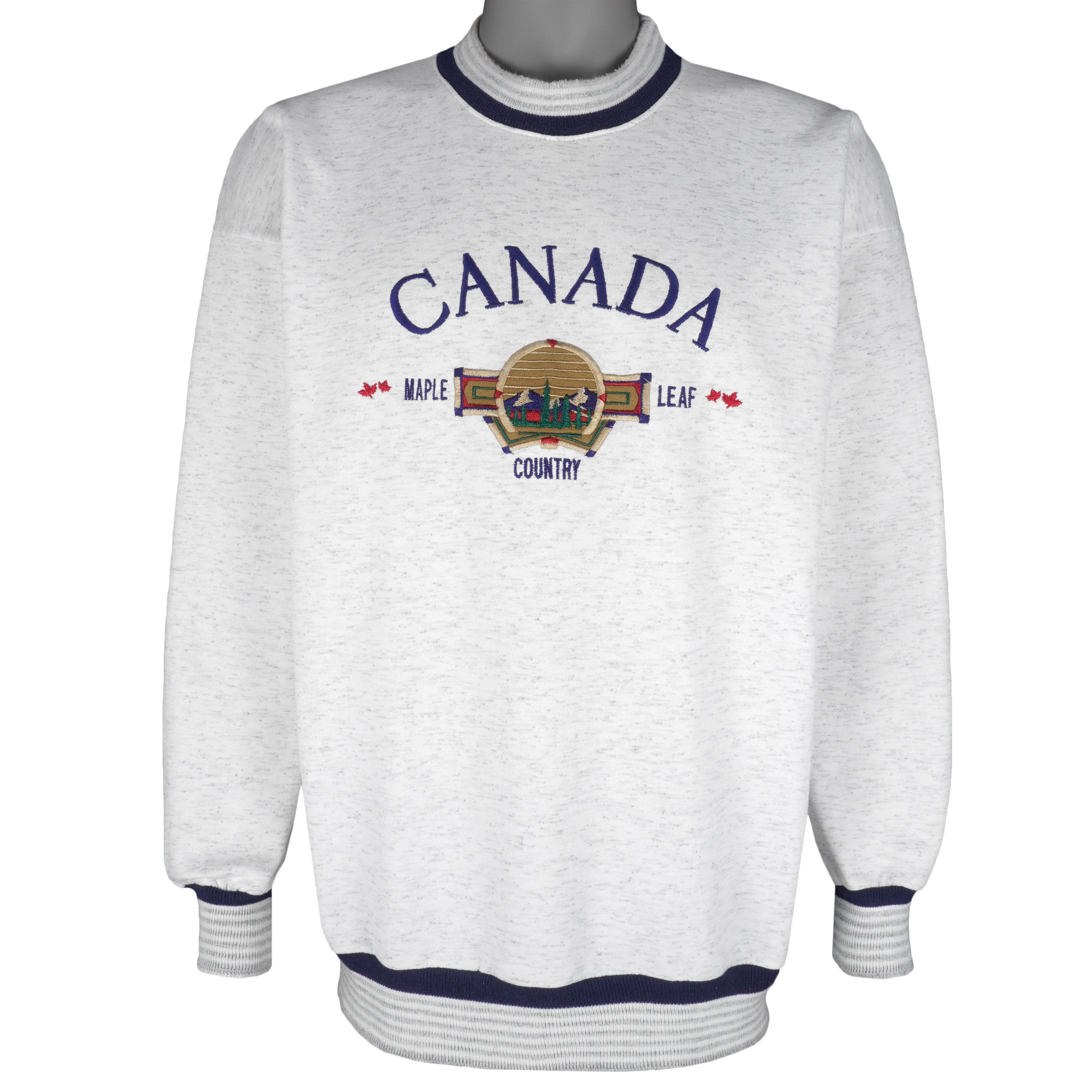 Pattern Oh Canada Maple Leaf Vintage Canadian Style Sweater 