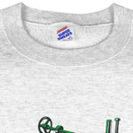 Vintage (Jerzees) - John Deere Tractor Farming Crew Neck Sweatshirt 1990s Medium Vintage Retro