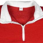 NFL - Red & White San Francisco 49ers 1/4 Zip Sweatshirt 1990s X-Large Vintage Retro Football