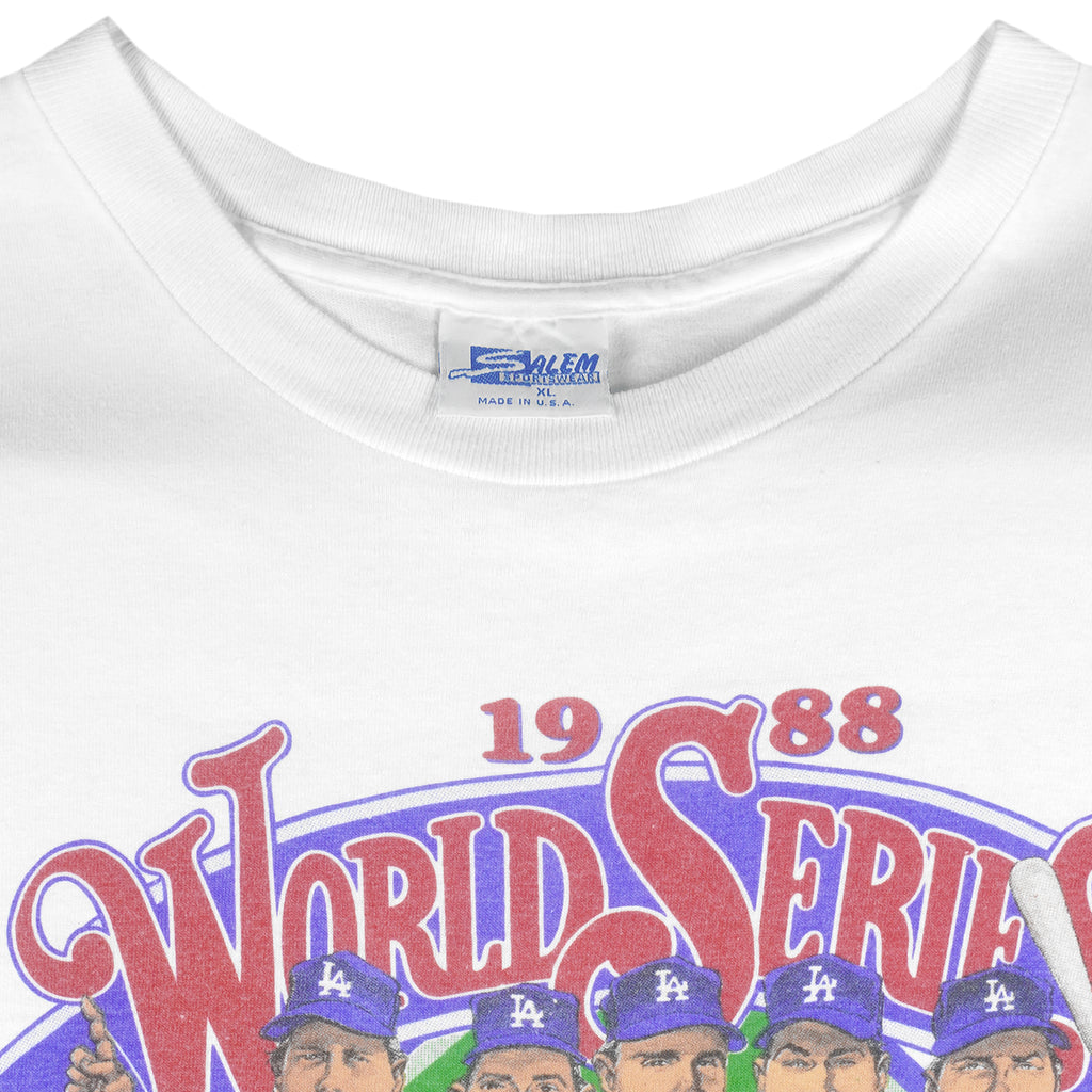 MLB (Salem) - Los Angeles Dodgers Champions Single Stitch T-Shirt 1988 X-Large Vintage Retro Baseball