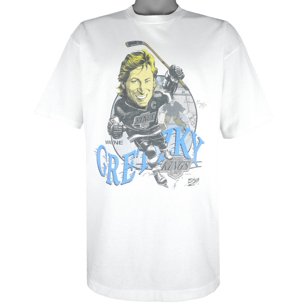 NHL (Salem) - Los Angeles Kings Wayne Gretzky Caricature MVP T-Shirt 1990 X-Large Vintage Retro Hockey