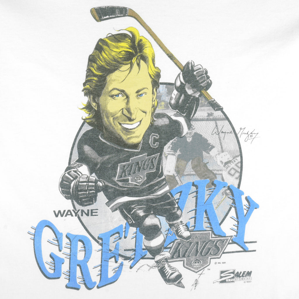 NHL (Salem) - Los Angeles Kings Wayne Gretzky Caricature MVP T-Shirt 1990 X-Large Vintage Retro Hockey