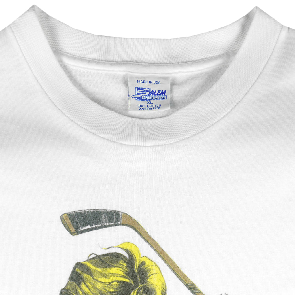 NHL (Salem) - Los Angeles Kings Wayne Gretzky Caricature MVP T-Shirt 1990 X-Large Vintage Retro Hockey