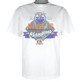 NHL (Waves) - Edmonton Oilers Big Logo T-Shirt 1990 Medium Vintage Retro Hockey
