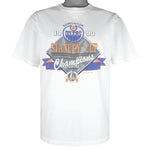 NHL (Waves) - Edmonton Oilers Big Logo T-Shirt 1990 Medium