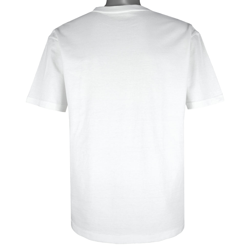 NHL (Waves) - Edmonton Oilers Big Logo T-Shirt 1990 Medium Vintage Retro Hockey