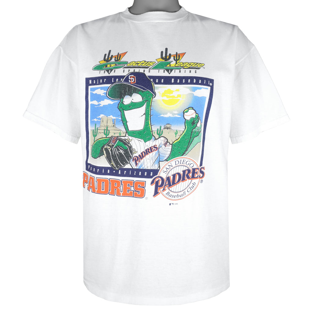 MLB (Logo 7) - San Diego Padres Big Logo T-Shirt 1996 X-Large Vintage Retro Baseball