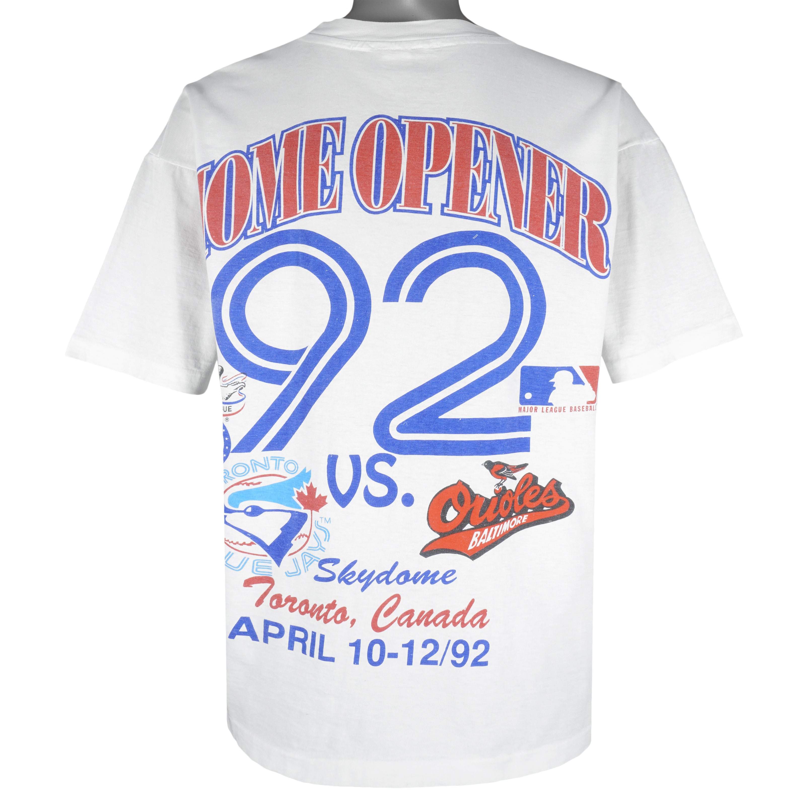Vintage 1992 New York Yankees MLB T-shirt Salem double sided Size L - Blue