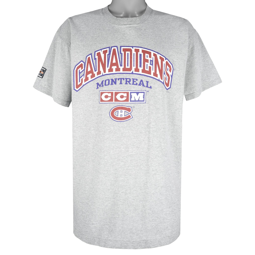 NHL (CCM) - Montreal Canadiens Big Logo T-Shirt 1990s X-Large Vintage Retro Hockey