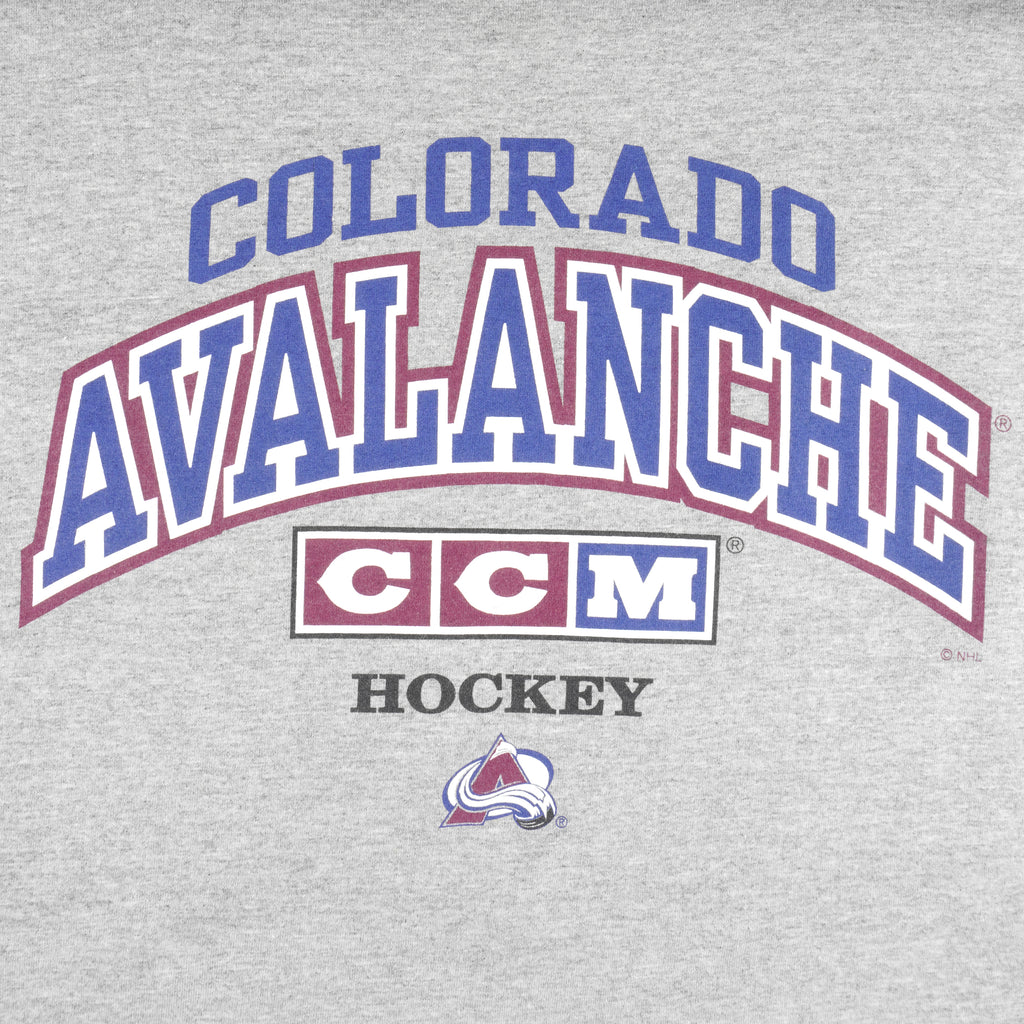 NHL (CCM) - Colorado Avalanche Stanley Cup T-Shirt 1990s Large Vintage Retro