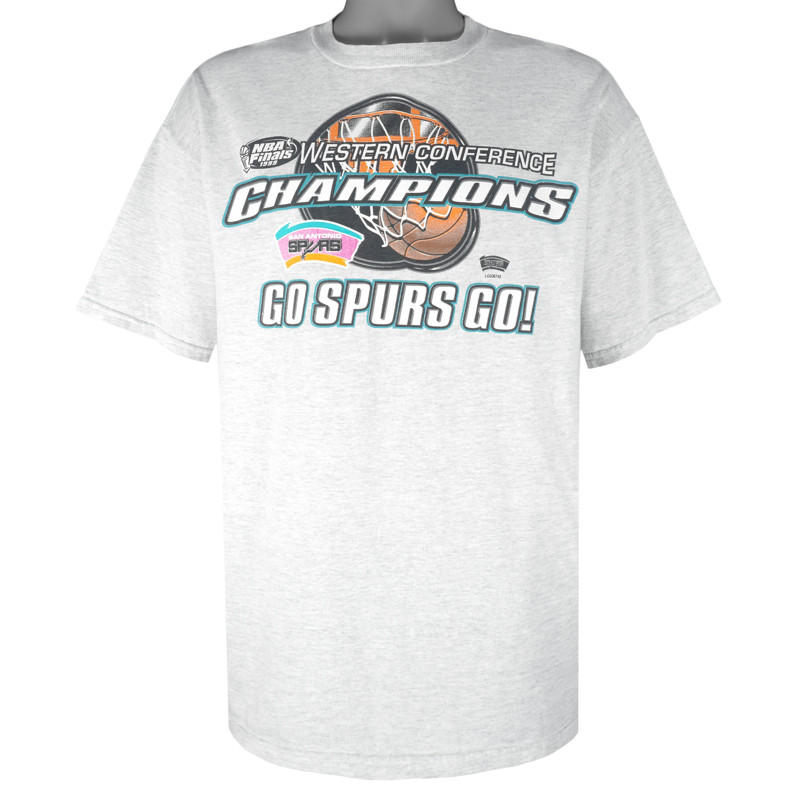 NBA (Tultex) - San Antonio Spurs Champions T-Shirt 1990s X-Large Vintage Retro Basketball