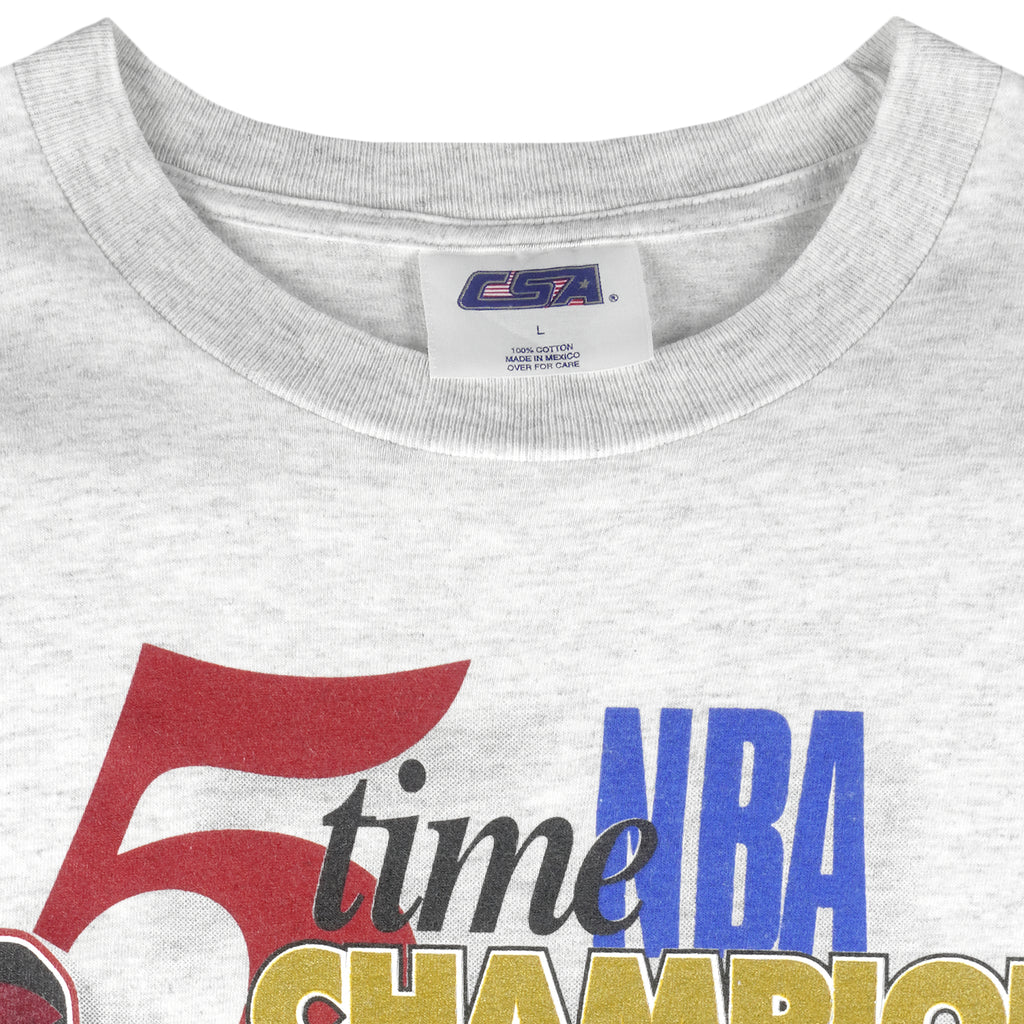NBA (CSA) - Chicago Bulls 5 Time Champs T-Shirt 1990s Large Vintage Retro Basketball