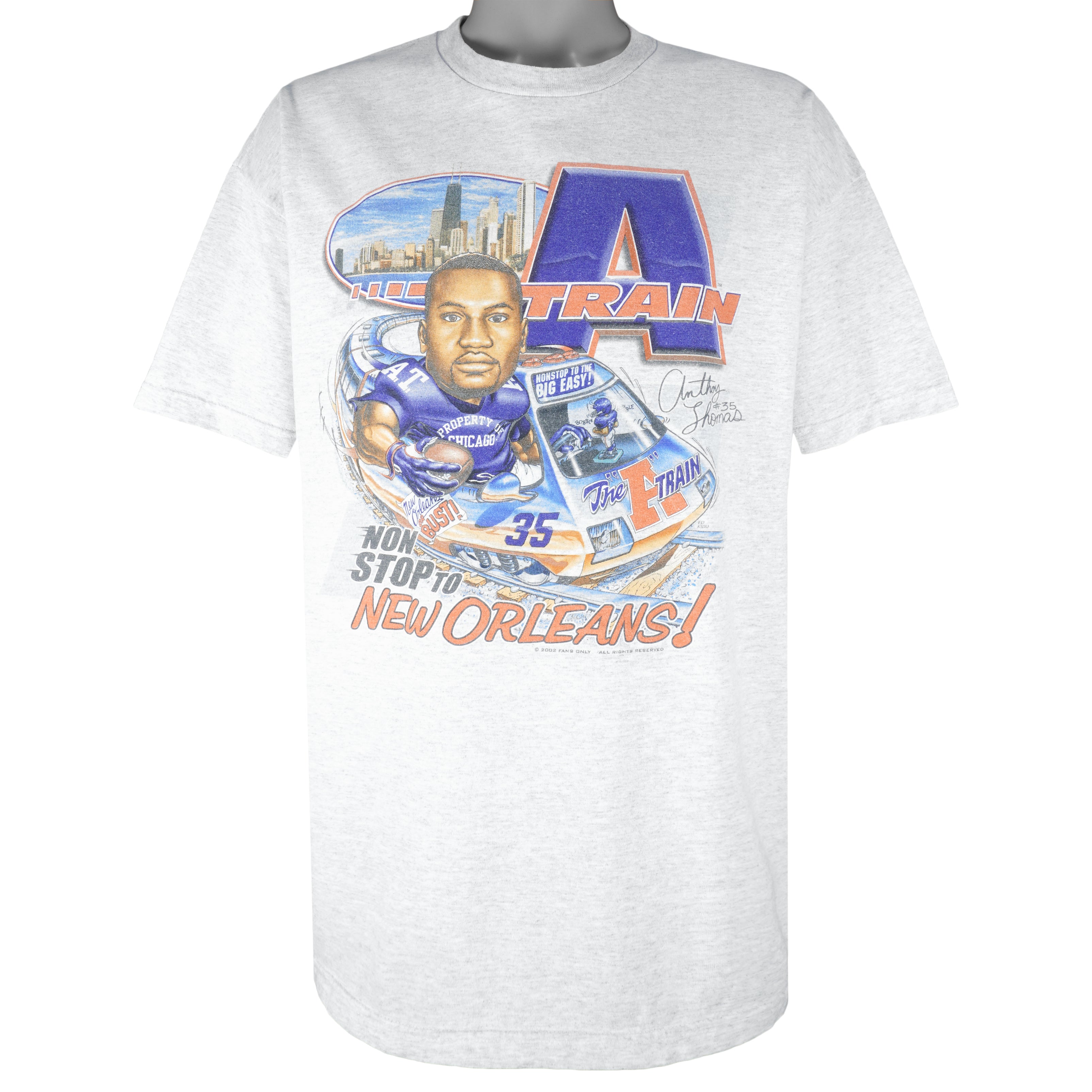 NFL (AAA) - Chicago Bears Thomas Non Stop To New Orleans T-Shirt 2002 XX-Large Vintage Retro Football