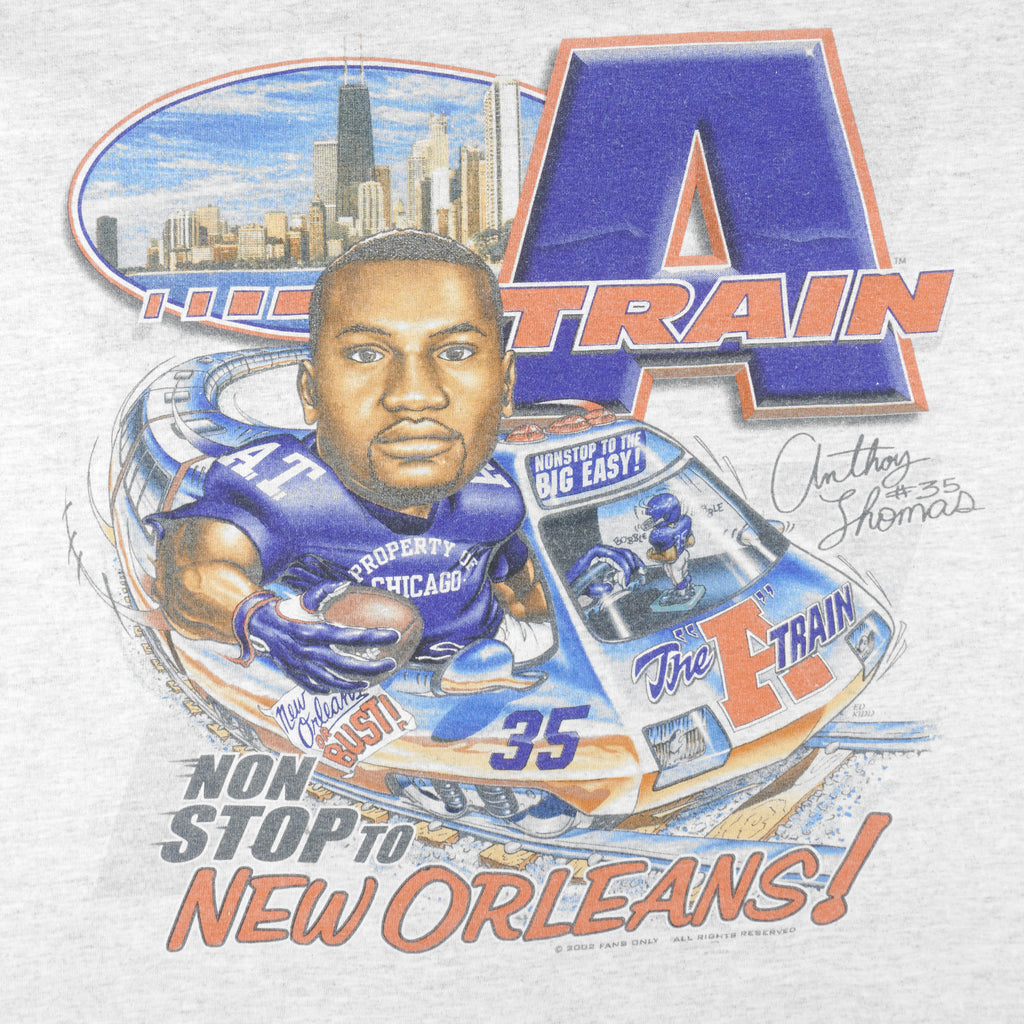 NFL (AAA) - Chicago Bears Thomas Non Stop To New Orleans T-Shirt 2002 XX-Large Vintage Retro Football