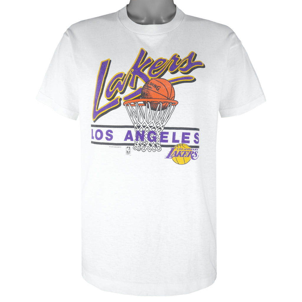 NBA (Salem) - Los Angeles Lakers Single Stitch T-Shirt 1990s Large Vintage Retro Basketball