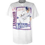 MLB (Nutmeg) - New York Yankees Don Mattingly Single Stitch T-Shirt 1990 X-Large Vintage Retro Baseball