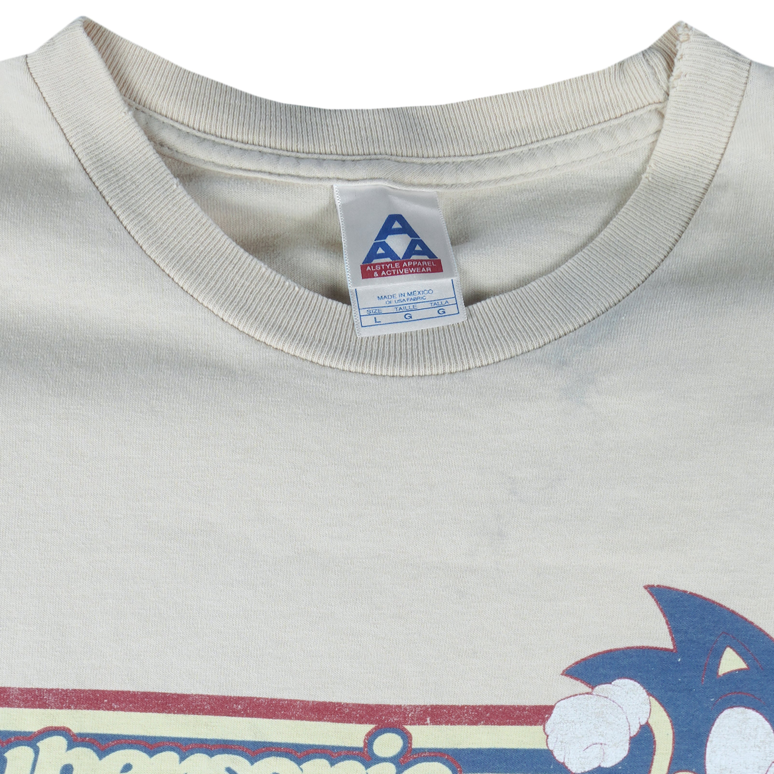 Vintage (AAA) - Beige Super Sonic T-Shirt 1991 Large Vintage Retro